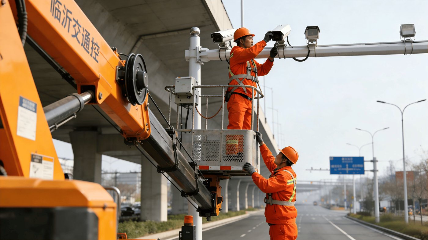 城市道路卡口监控 · 真实施工现场实拍