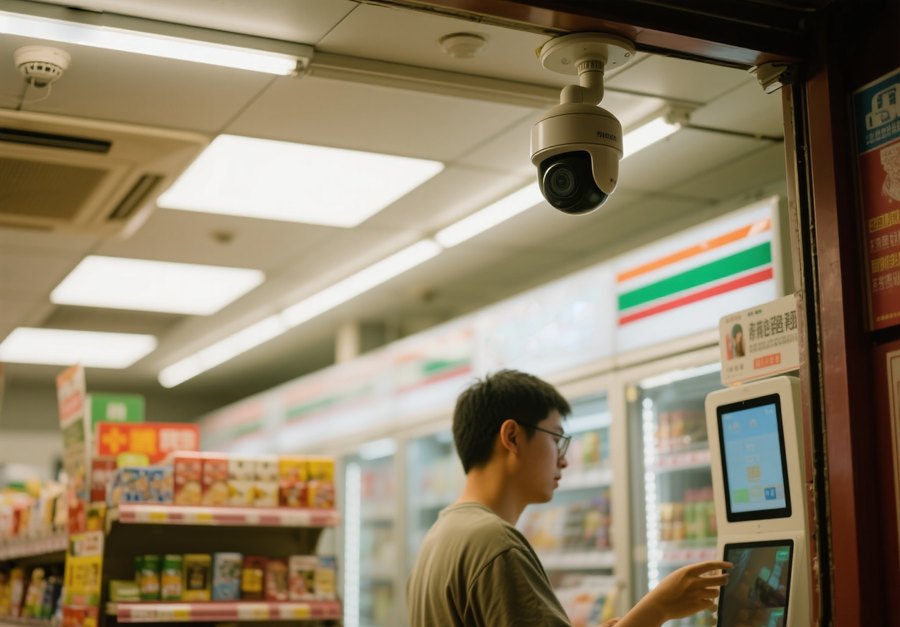 连锁便利店 24 小时监控 · 真实施工现场实拍
